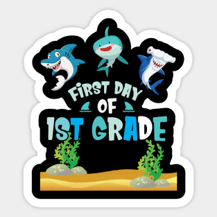 First Day Of 1st Grade Sharks Students Happy Back To School First Day Of School Sticker